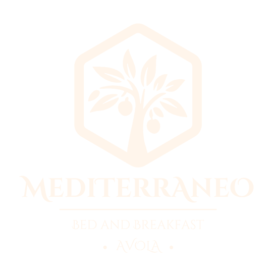 Logo in bianco del B&B Mediterraneo Rooms ad Avola